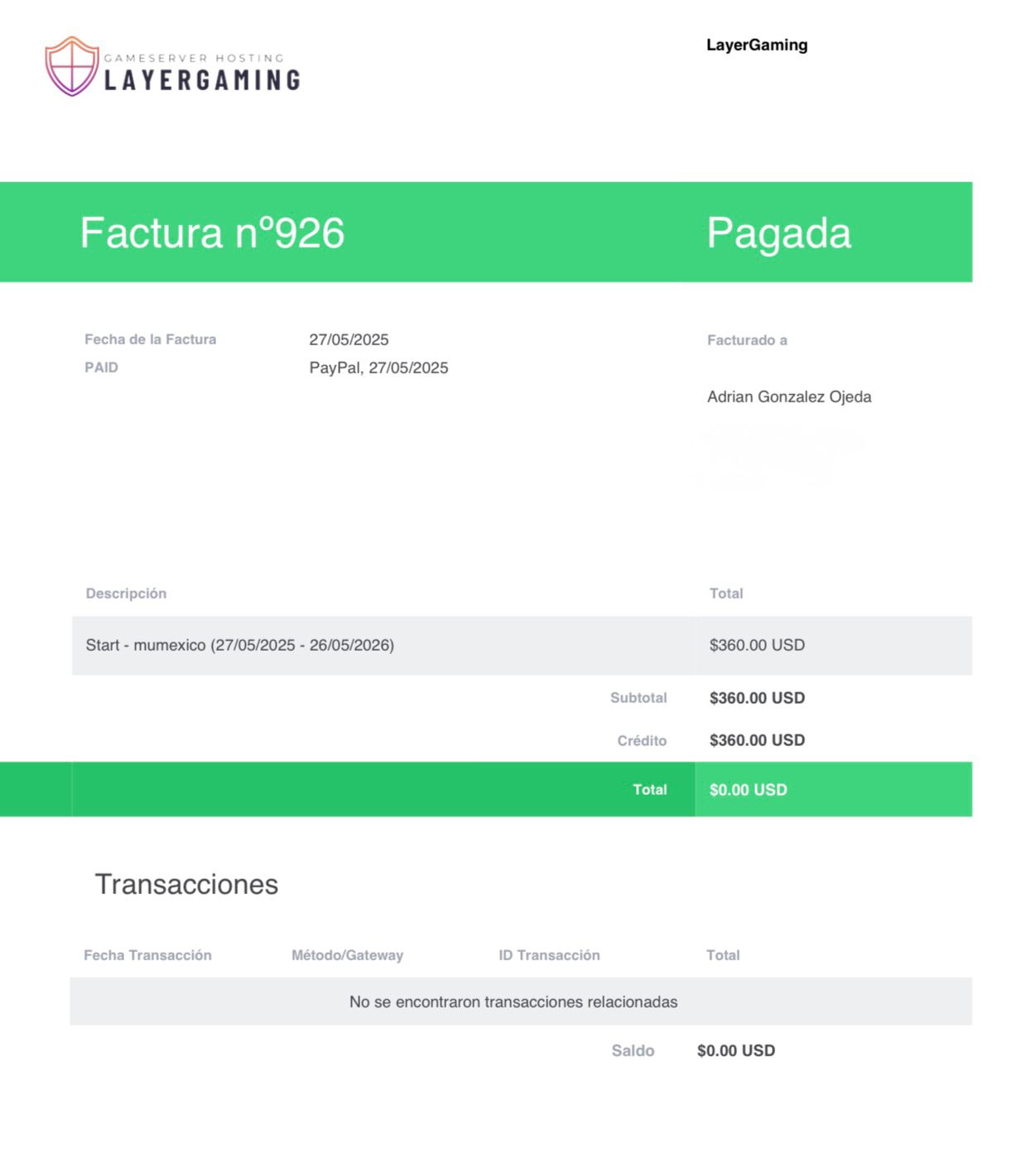 Factura Hosting